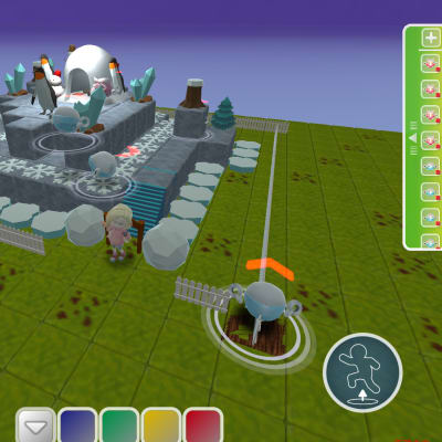 自分の好きなように創作できるクリエイトモード。プログラミングを覚えたら自分の作ってみたい作品にチャレンジしよう！