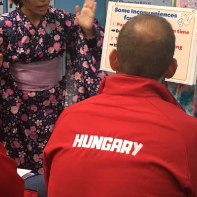 WRO2019ハンガリー国際大会オープンカテゴリー中学生の部「AR+」世界7位入賞（撮影：2019年11月）