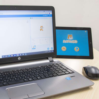 教材　スクラッチコースはパソコンで楽しくゲームが作れます