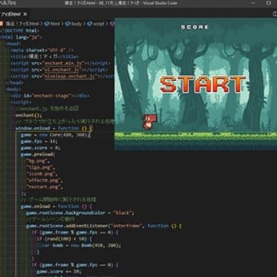 ゲーム制作画面（ミドルコース：小学校6年生~中学生）