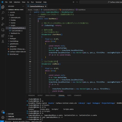 開発画面です。N Code Laboではこういった本格的なコーディングを学びます！