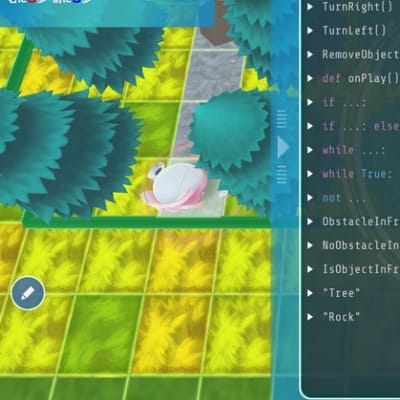 最終的にはテキストコーディングを習得していきます。 Pythonブロックで積み上げた力とタイピングで培った力を合わせて実践的なコーディングを身につけていくことができます。