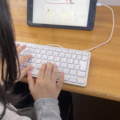 タイピングの練習中。ブラインドタッチ出来るように頑張ります。