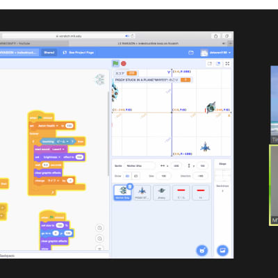 オンラインレッスン（アメリカから参加）の様子