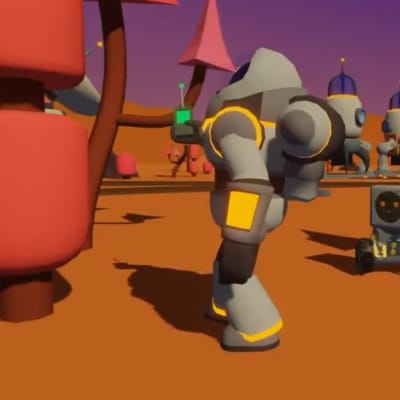 ブロックプログラミングクラスでは、バーチャルロボット教材「ロボティファイ」を使って学びます。