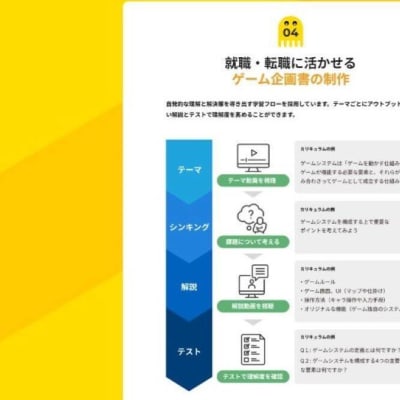 ゲーム企画書の制作も学べる