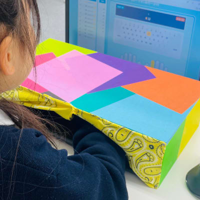 TPGマスター２号を使って、タッチタイピングができるように手元を隠して練習！