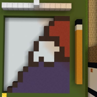 設計図に合わせて作品を作り上げます