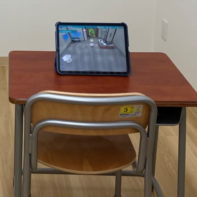 実際の教室の様子です。ホワイトボードを使って授業を行います。