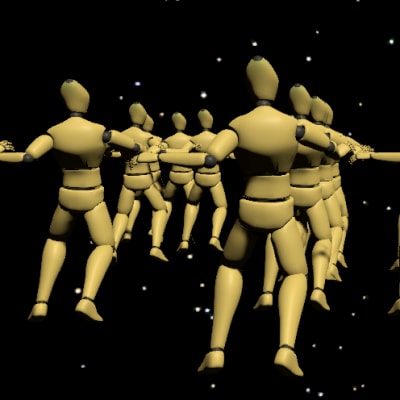 Umity生徒作品。宇宙に人が漂っている…。