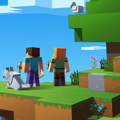 minecraft®の世界でプログラミングができます。