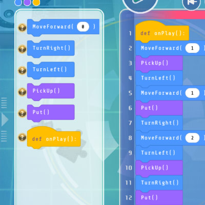 Pythonブロックモード学習を経て、テキストコーディングへ無理なくステップアップします。他にはない当スクールオンリーワンのカリキュラムです！
