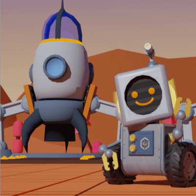 ブロックプログラミングクラスでは、バーチャルロボット教材「ロボティファイ」を使って学びます。