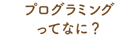 プログラミングってなに？