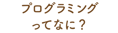 プログラミングってなに？