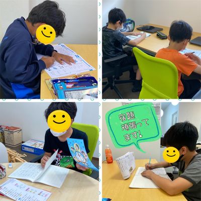 学校の宿題や塾の宿題も頑張ってます！