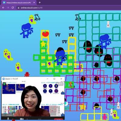 自分の描いた絵にプログラミングをして、アニメーション・ゲーム・絵本などをつくり、プログラミングの楽しさと可能性を感じとります。