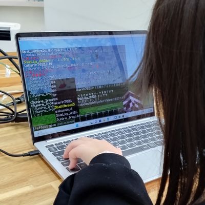 マインクラフトコース授業の様子