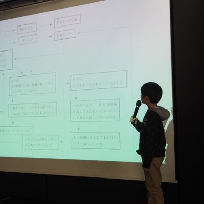成果報告会の様子です。企業や県庁の方々に成果を報告しました。