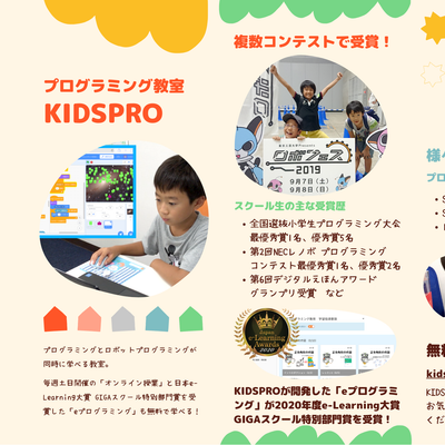 KIDSPROの2021年版のパンフレット