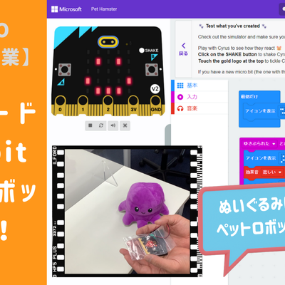 7/30(土) 、7/31(日)のオンライン講座は「初めてのMakeCode for micro:bit：ペットロボットを作ろう！」です。