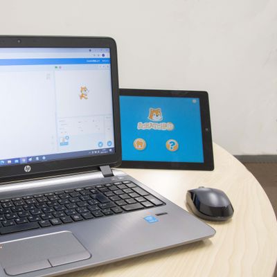 教材　スクラッチコースはパソコンで楽しくゲームが作れます
