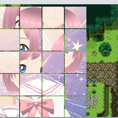 物語(システム)コースで作成するパズルゲームです。