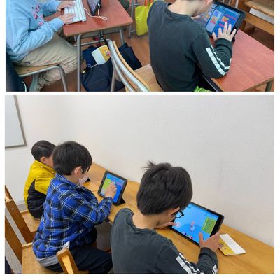 プログラミングが本当に楽しくて３人ともいつも集中してやっています