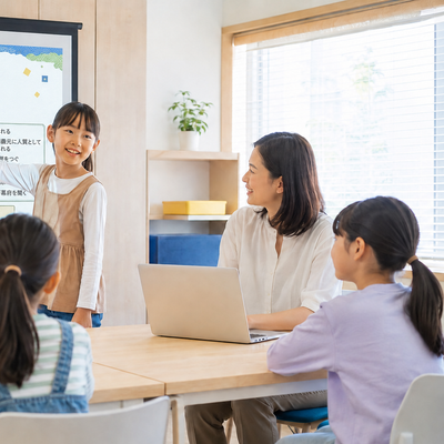 歴史人物や好きな本など、身近なテーマから楽しくプレゼンテーションを学びます。パソコン初心者でも、発表が苦手でも大丈夫。基礎から、自分のペースで取り組めます。