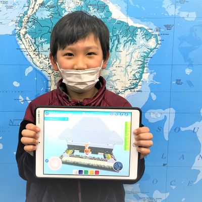 お城を制作！時間のかかった作品で見ごたえ十分でした！！※保護者さまに掲載同意いただいております