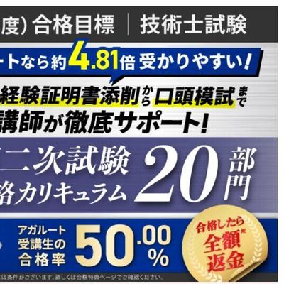 アガルート受講生の合格率50.00%