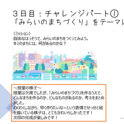 夏休みに、自由な発想で「みらいのまち」を作ったよ！番外編(授業はお休みしちゃったけど…)
