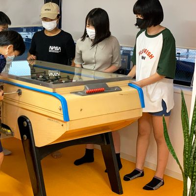 帰り間際にサッカーゲーム対決
