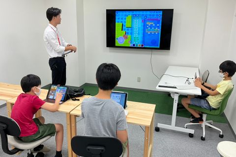 レッスンのイメージです。小集団形式でレッスンを行います！みんなに発表を行ったりします！