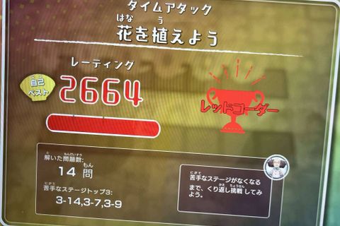 最高得点をめざして日々頑張っています。