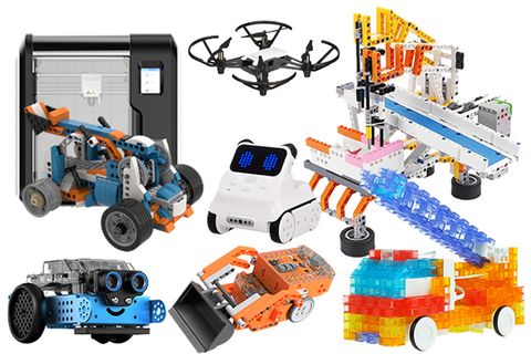 「楽しく、飽きずに、学ぶ」がテーマ。たくさんのロボット、ドローンや3Dプリンターの授業も。