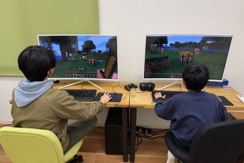 マインクラフトを使った授業の様子