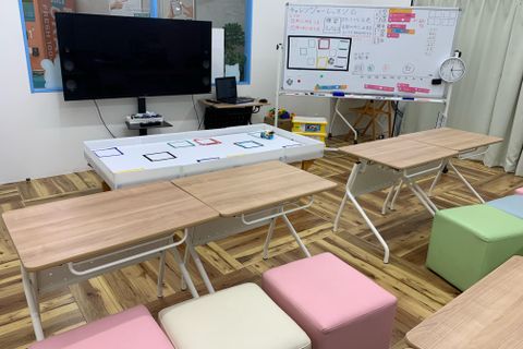 レッスンでは、ホワイトボードで説明したり、モニターにテキストを映し出して、分かりやすくお伝えしています。。