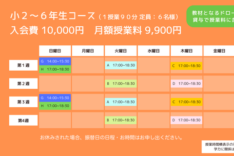 小２～小６年生コースのイメージ画像