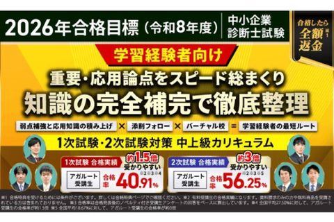 【2026年合格目標】1次試験・2次試験対策中上級カリキュラムフルのイメージ画像