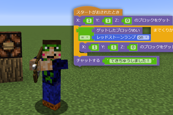 【ビジュアルプログラミング】みんなが大好きなマインクラフトでプログラミング！