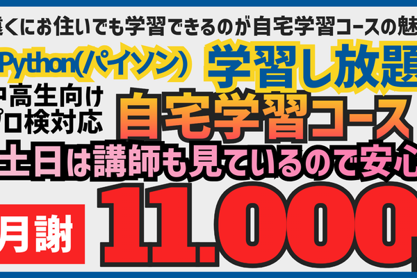 自宅学習コース(中高生に大人気のPython)開始!!