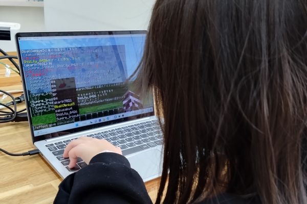 マインクラフトコース授業の様子
