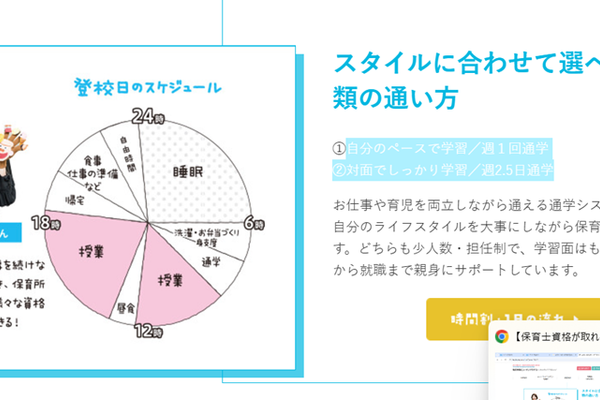 スタイルに合わせて2種類の通い方から選べる
