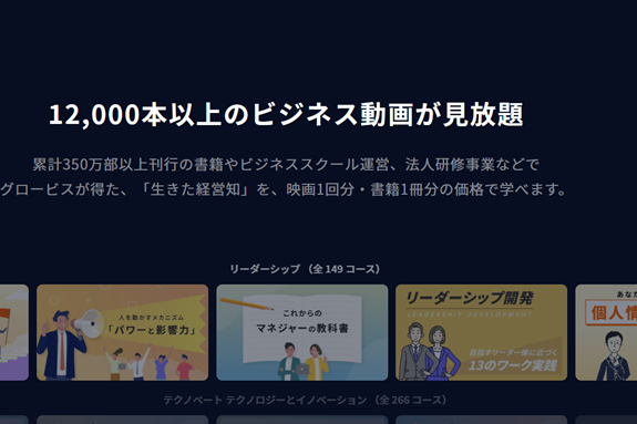12,000本以上のビジネス動画が見放題