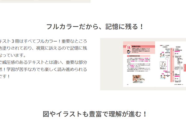 フルカラーの教材でわかりやすい