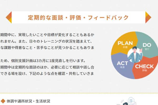 個別支援計画は、3カ月に1度見直しを実施