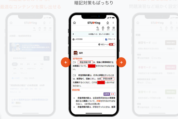 自分の弱点や学習スタイルに合わせて学習可能