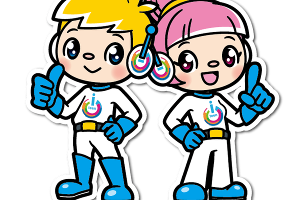 背中合わせ素材キャラクター