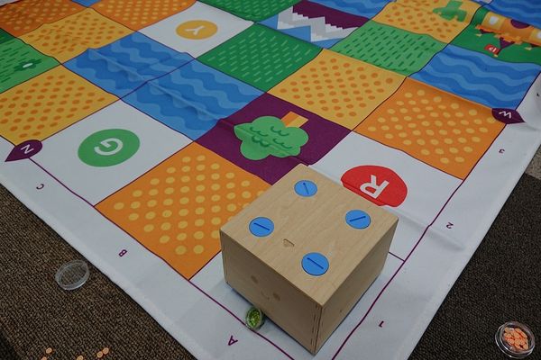 幼児はキュベットを使って木の玩具でプログラミングを学びます